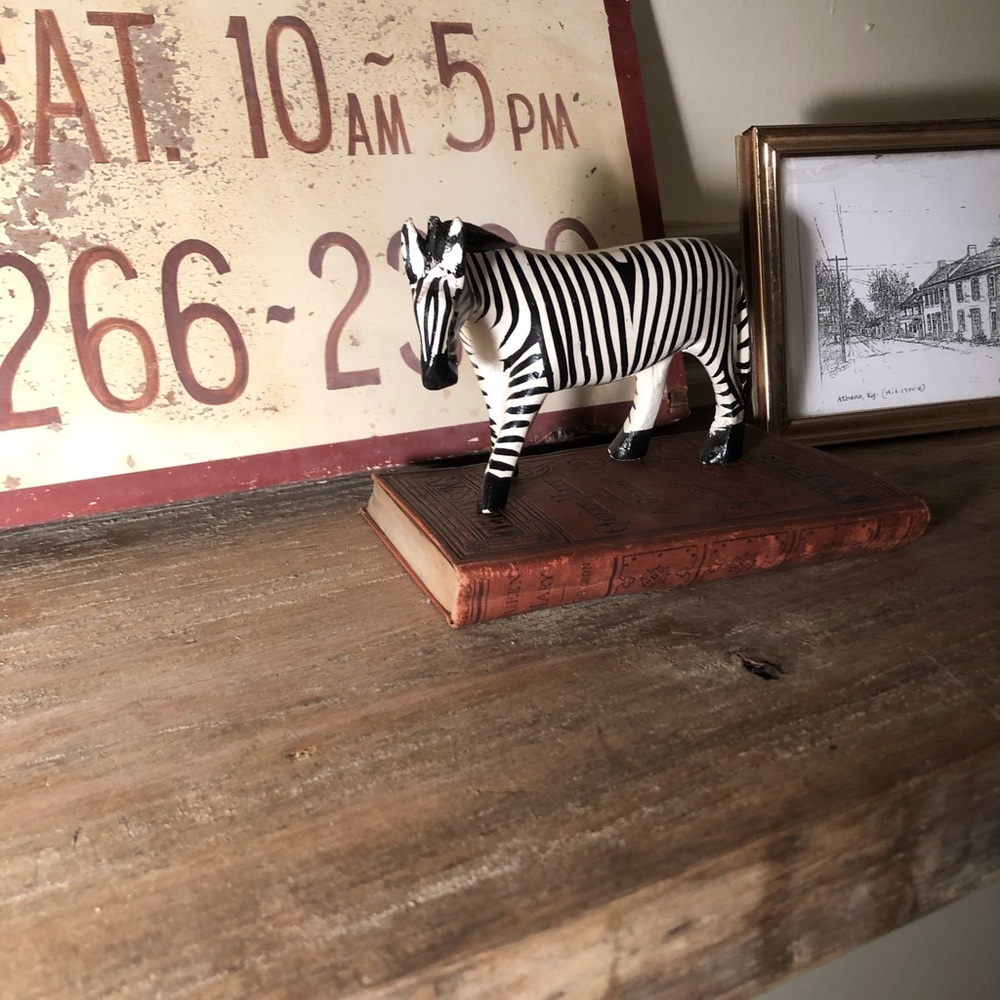 Antique wooden zebra- beautiful!
